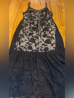 Cozy Co by Cozy Casual Black Floral Burnout Dress Sz L